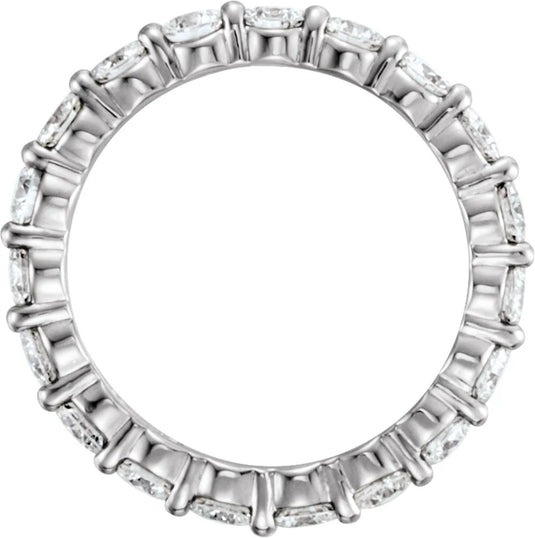 Natural Diamond Eternity Band for Women White Gold Top View