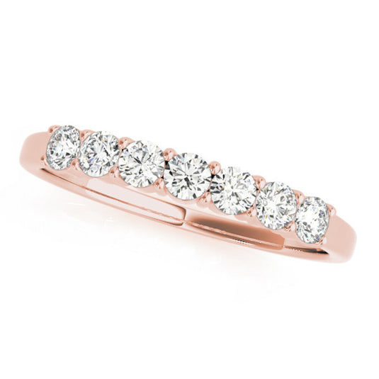 Straight diamond wedding band for women Rose Gold