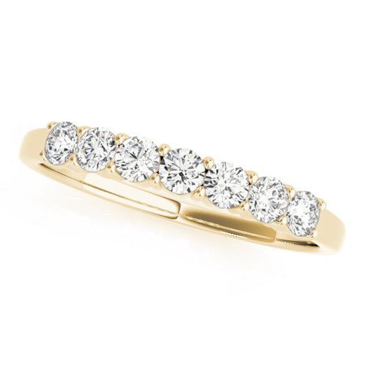 Straight diamond wedding band for women Yellow Gold