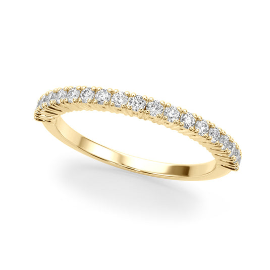 Shared Prong Wedding Band for Women Yellow Gold