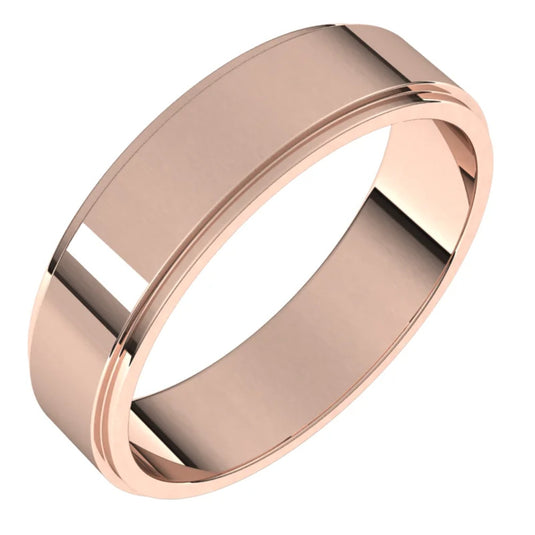 Stepped Edge Standard Fit Flat Band for Women