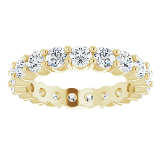 Natural Diamond Eternity Band for Women Yellow Gold Side View