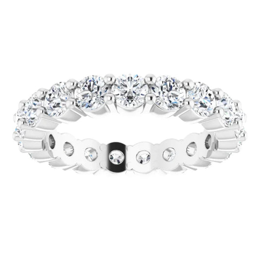 Natural Diamond Eternity Band for Women White Gold Side View 2