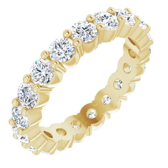 Natural Diamond Eternity Band for Women Yellow Gold