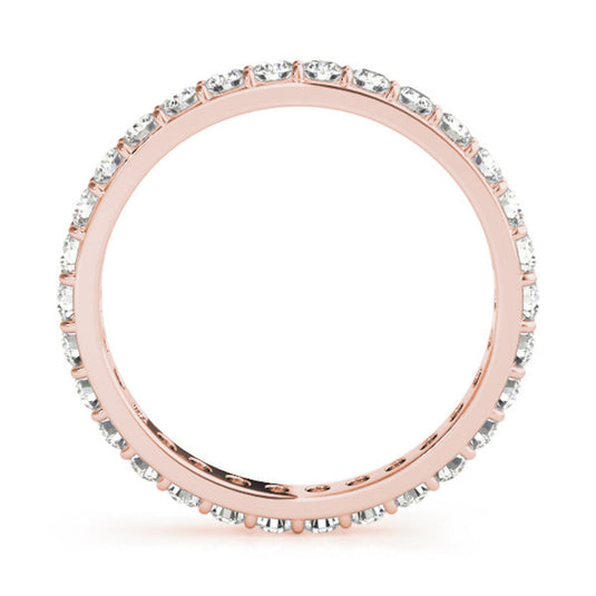 Round Cut Diamond Eternity Band Rose Gold Top View