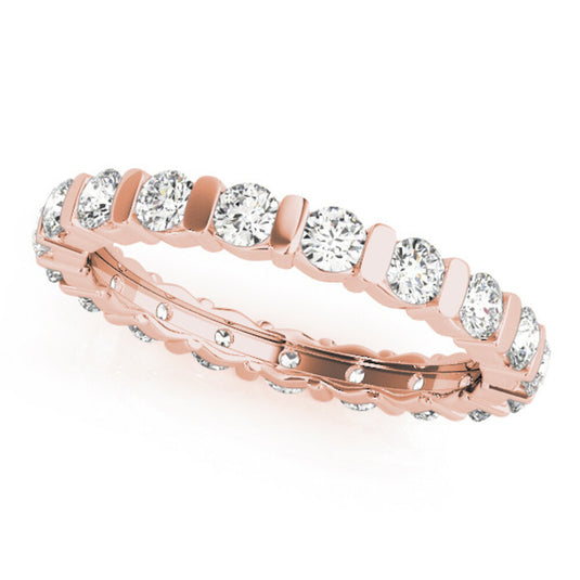 Round Shape Diamond Eternity Band for Her Rose Gold