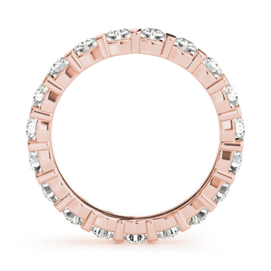 Round Shape Diamond Eternity Band for Her Rose Gold Top View