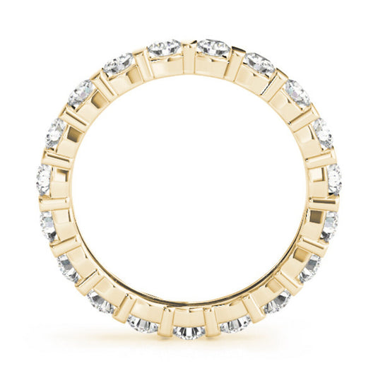 Round Shape Diamond Eternity Band for Her Yellow Gold Top View