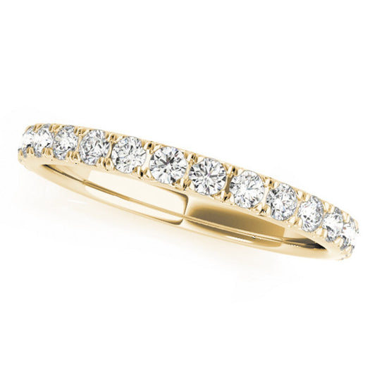 Straight diamond wedding band for women Yellow Gold