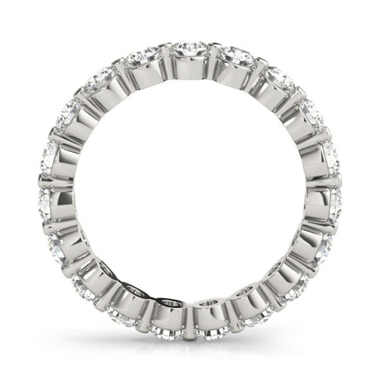 Round Diamonds Eternity Band White Gold Top View