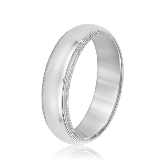 Milgrain Edge Polished Finish Men's Wedding Band